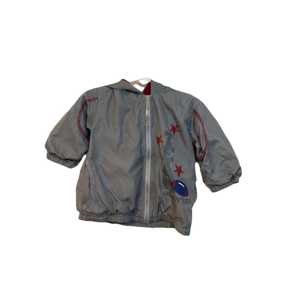 Minibasix Vintage Baby Jacket Grey Size 12 Months Team Player Football